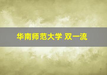 华南师范大学 双一流